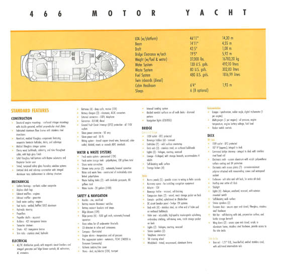 Carver 466 Motor Yacht Specification Brochure (2001)