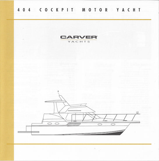 Carver 404 Cockpit Motor Yacht Specification Brochure (2001)