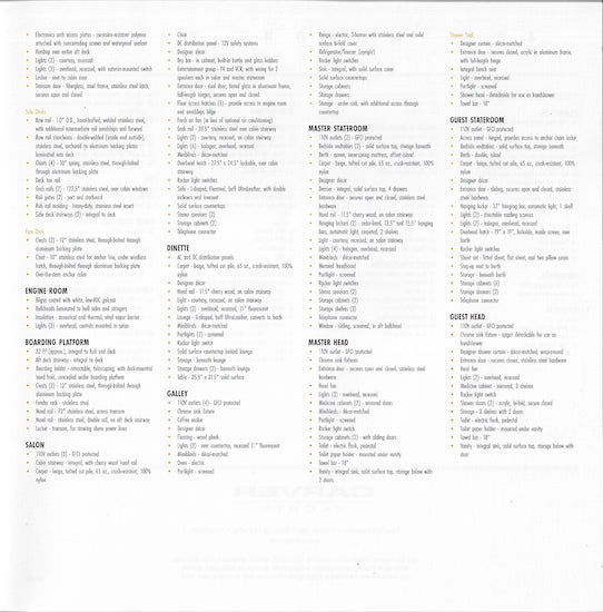 Carver 406 Motor Yacht Specification Brochure (2001)