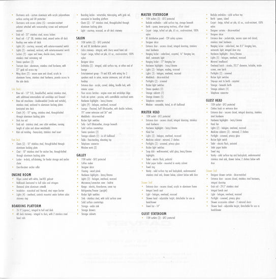 Carver 396 Motor Yacht Specification Brochure (2001)