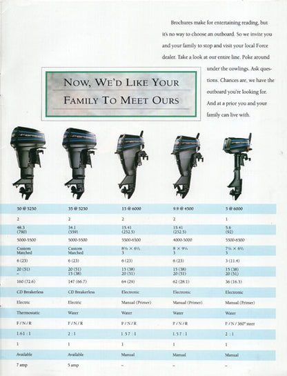 US Marine 1991 Force Outboard Brochure