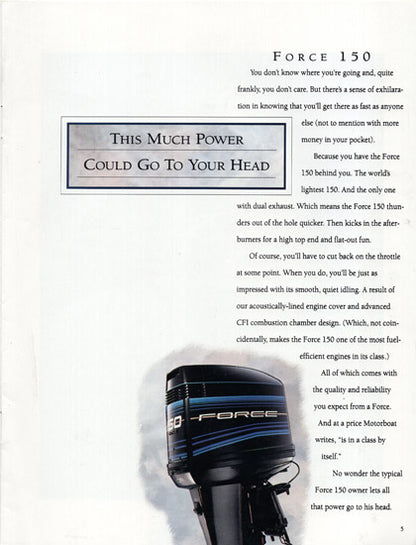 US Marine 1991 Force Outboard Brochure