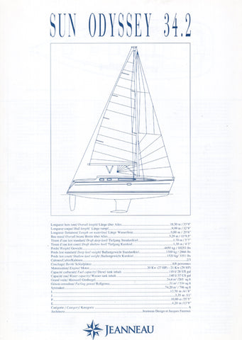 Jeanneau Sun Odyssey 34.2 Specification Brochure