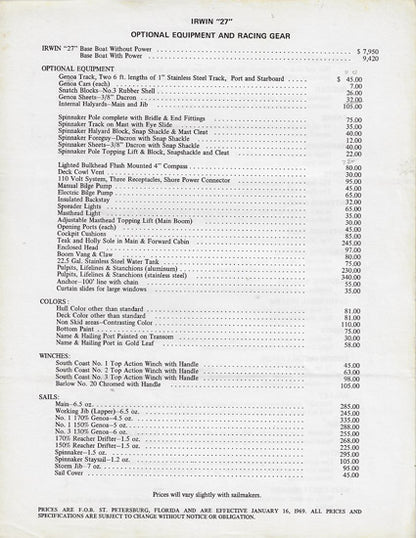 Irwin 27 Brochure