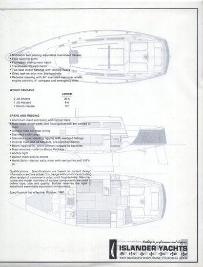 Islander Bahama 30 Specification Brochure