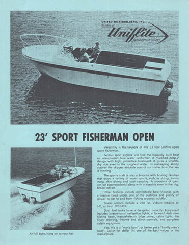 Uniflite 23 Sport Fisherman Open Brochure