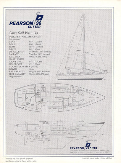 Pearson 36 Cutter Brochure