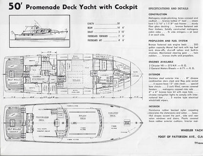 Wheeler 50 Promenade Deck Yacht Specification Brochure