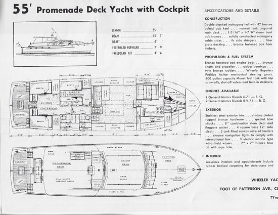 Wheeler 55 Promenade Deck Yacht Specification Brochure