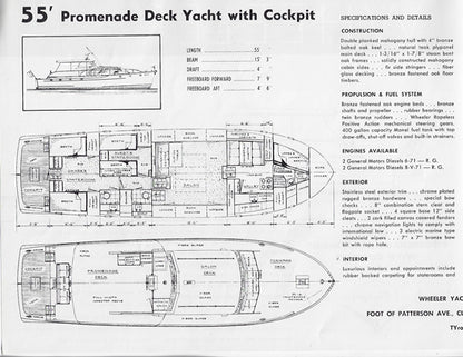 Wheeler 55 Promenade Deck Yacht Specification Brochure