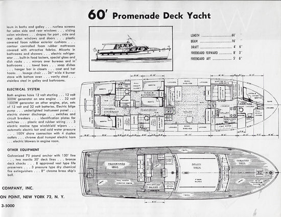 Wheeler 60 Promenade Deck Yacht Specification Brochure