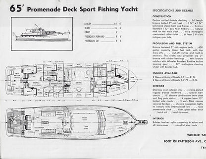 Wheeler 65 Promenade Deck Yacht Specification Brochure
