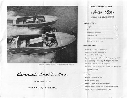 Correct Craft Atom Skier Brochure