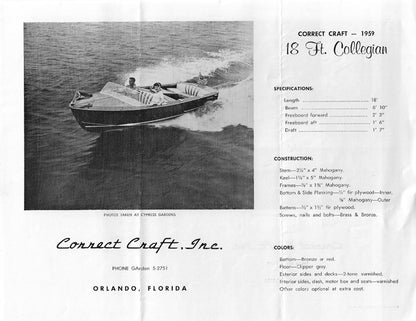 Correct Craft Collegian 18 Brochure