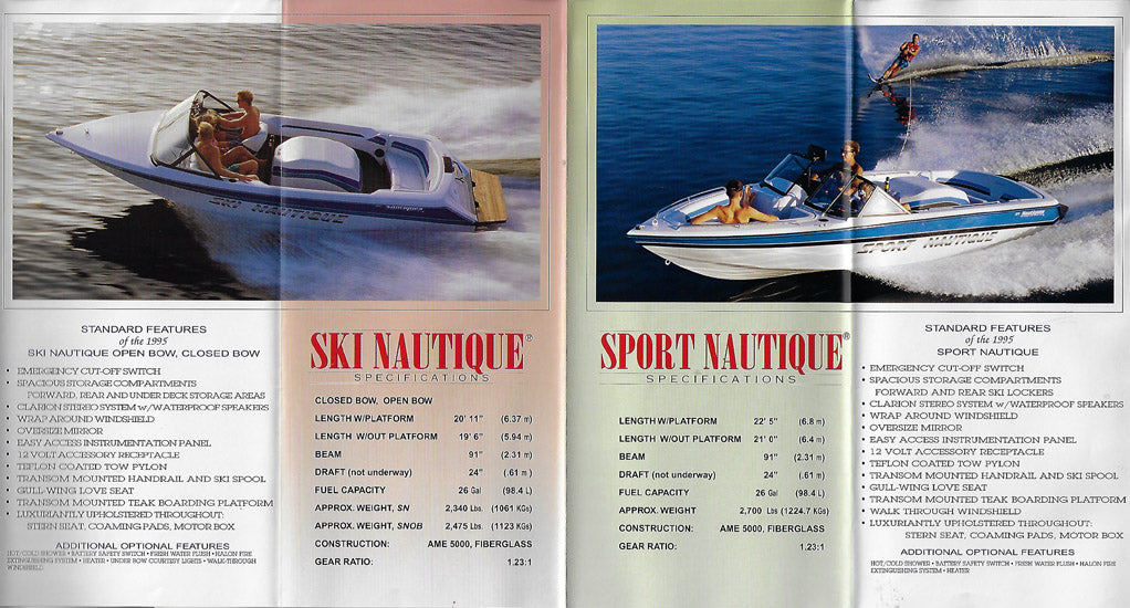 Correct Craft 1995 Nautiques Brochure / Poster