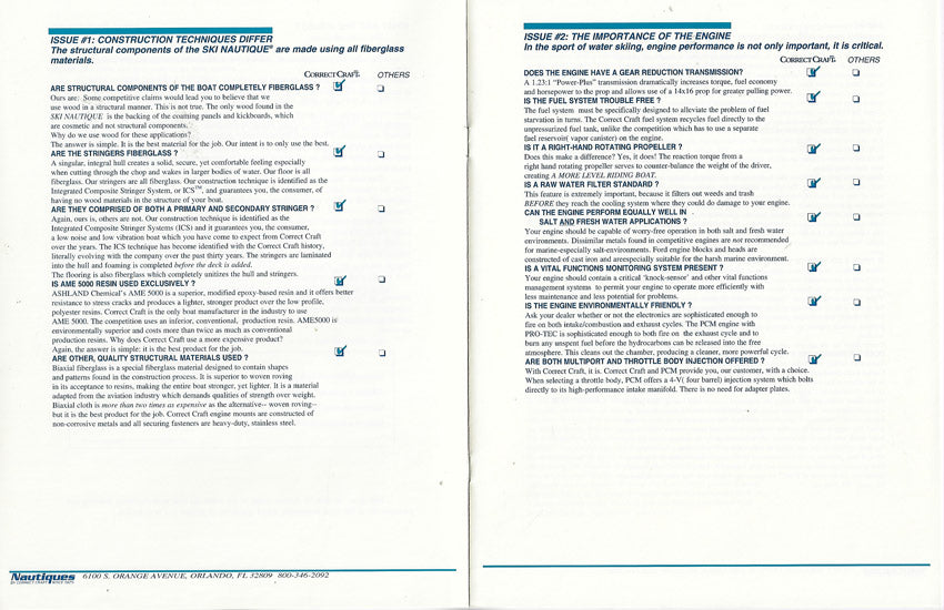 Correct Craft Nautique Buyers Guide Brochure