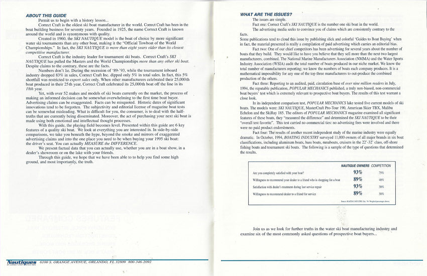 Correct Craft Nautique Buyers Guide Brochure