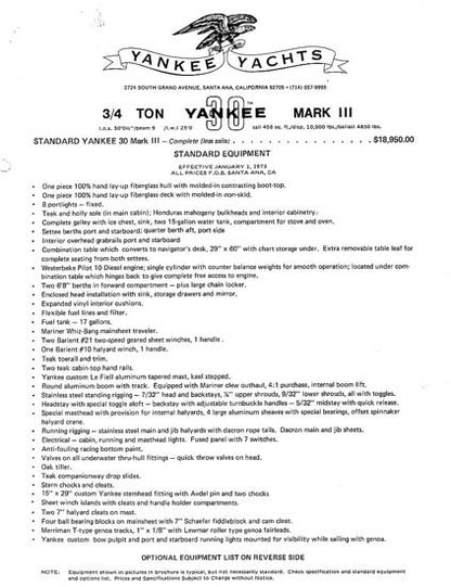 Yankee 30 Brochure