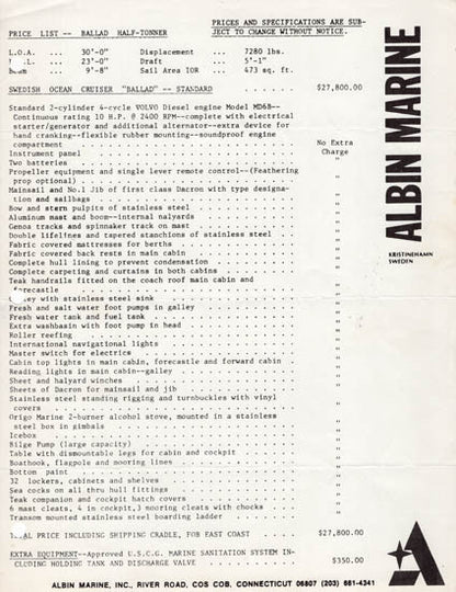 Albin Ballad Brochure