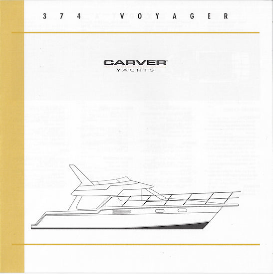 Carver 374 Voyager Specification Brochure (2001)