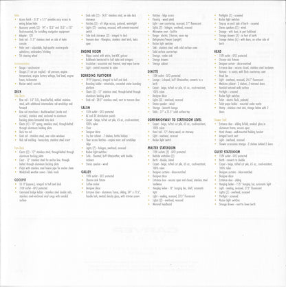 Carver 374 Voyager Specification Brochure (2001)