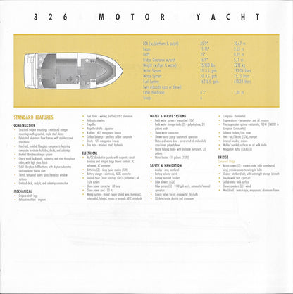 Carver 326 Motor Yacht Specification Brochure (2001)