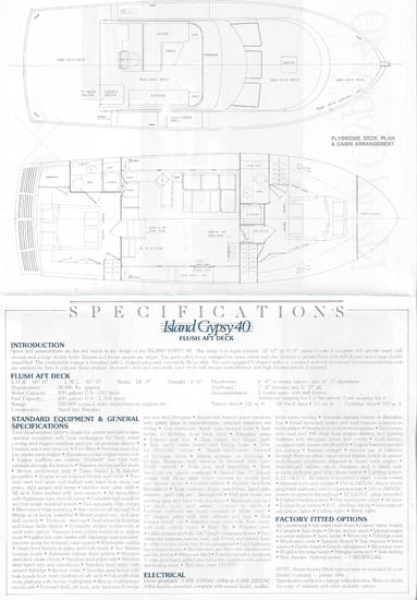Island Gypsy 40 Flush Aft Deck Motor Cruiser Brochure