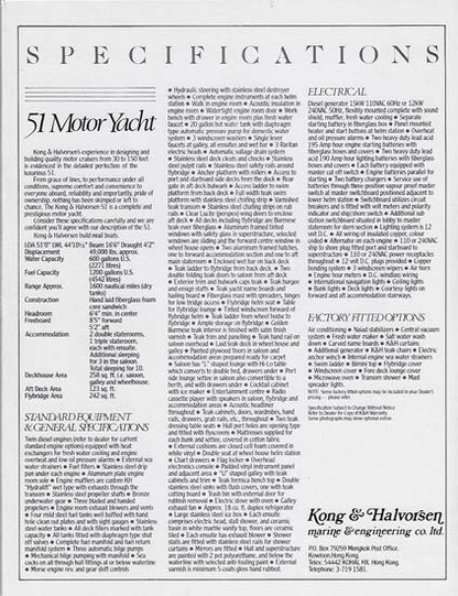 Kong & Halvorsen 51 Motor Yacht Brochure