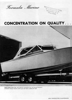 Formula Marine 1964 Boat Construction & Maintenance Magazine Reprint Brochure