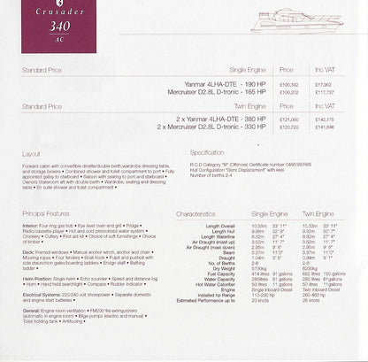 Birchwood 2000 Crusader Specification Brochure