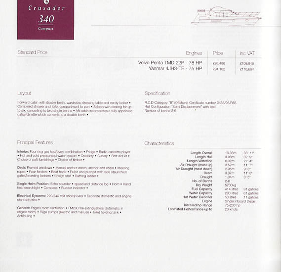 Birchwood 2000 Crusader Specification Brochure