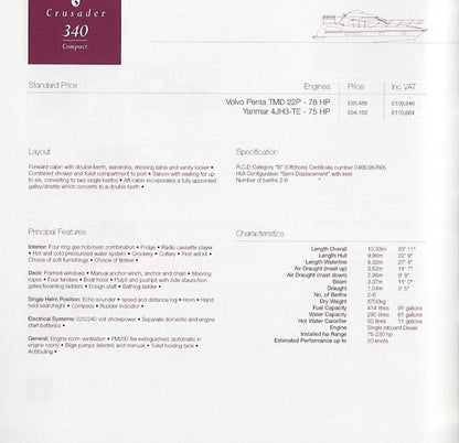 Birchwood 2000 Crusader Specification Brochure