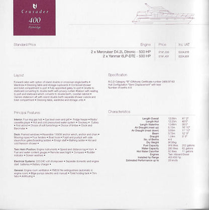 Birchwood 2000 Crusader Specification Brochure