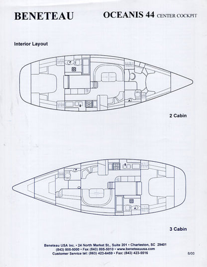 Beneteau 44 Center Cockpit Specification Brochure
