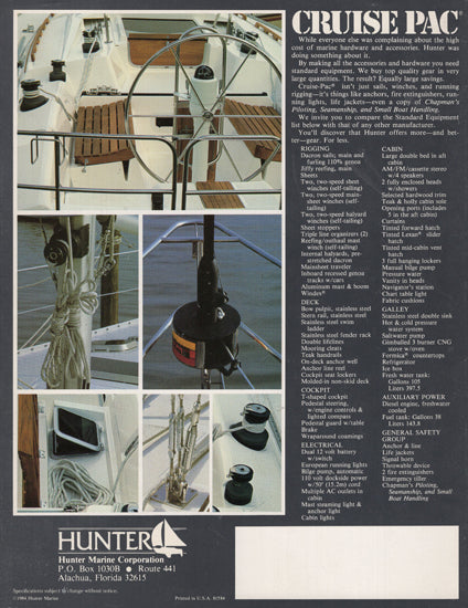 Hunter 40 Brochure