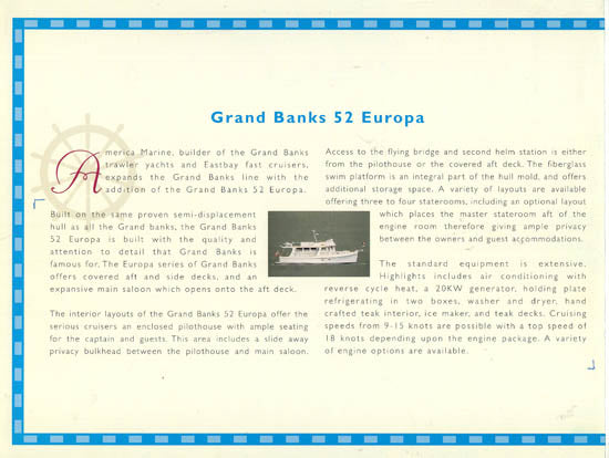 Grand Banks 52 Europa Brochure