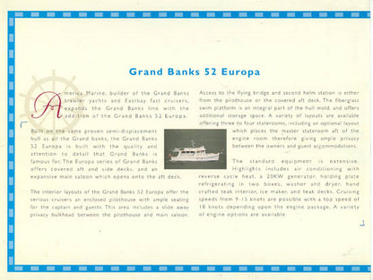 Grand Banks 52 Europa Brochure
