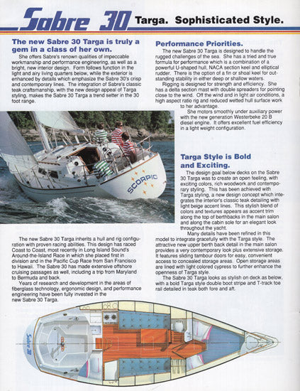 Sabre 1989 Sailing Brochure