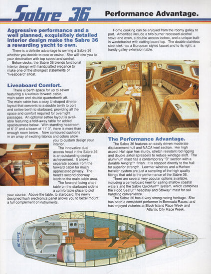 Sabre 1989 Sailing Brochure
