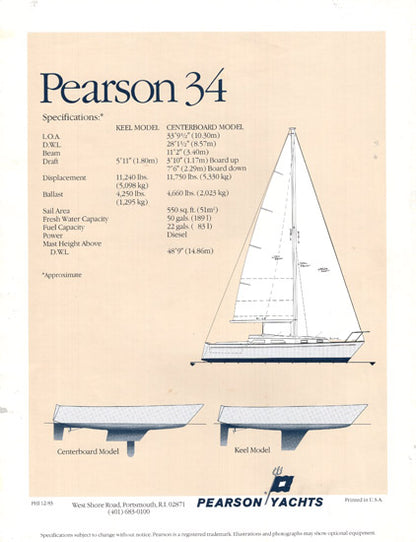 Pearson 34 Brochure