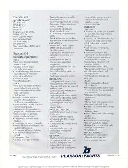 Pearson 303 Brochure