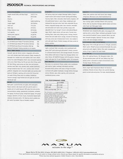Maxum 2500SCR Sun Cruiser Brochure