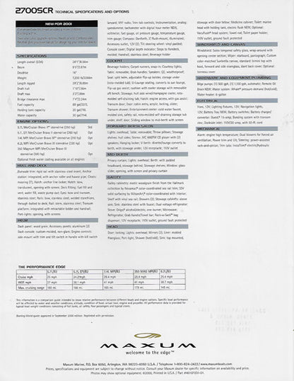 Maxum 2700SCR Sun Cruiser Brochure