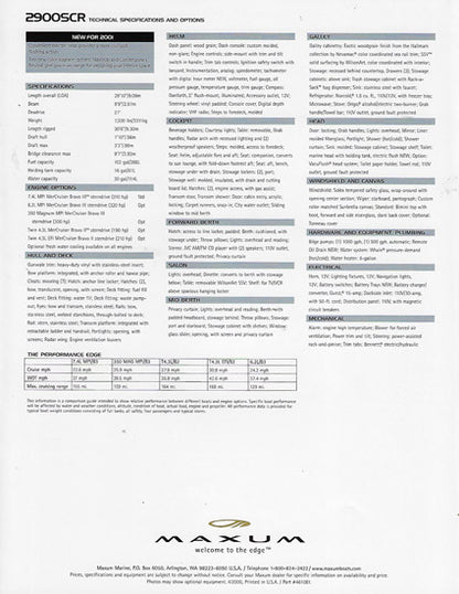 Maxum 2900SCR Sun Cruiser Brochure
