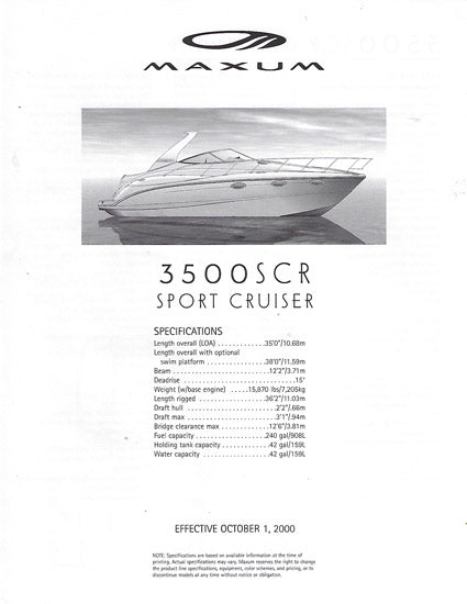 Maxum 3500 SCR Specification Brochure
