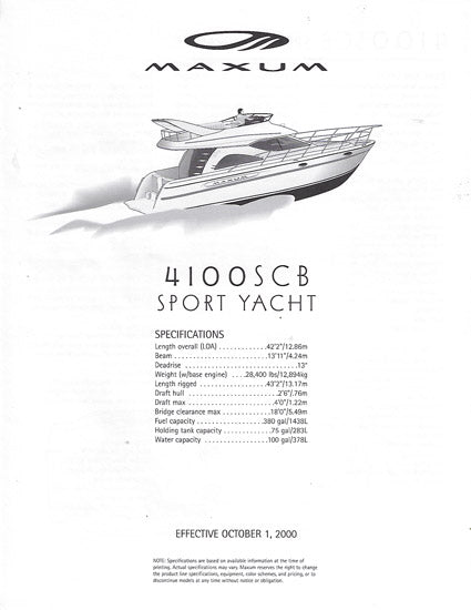 Maxum 4100 SCB Specification Brochure