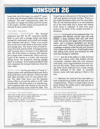 Hinterhoeller Nonsuch 26 Specification Brochure