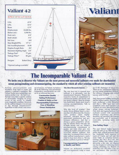 Valiant 42 Brochure