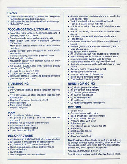 Tartan 412 Specification Brochure