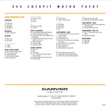 Carver 444 Cockpit Motor Yacht Specification Brochure (2001)